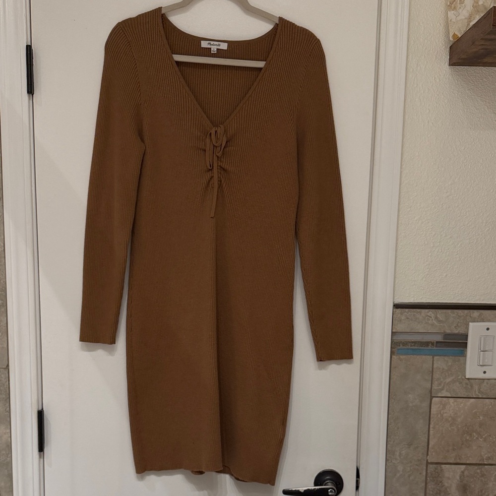 Madewell Brown Long Sleeve Knit Dress